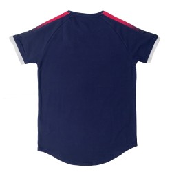 SikSilk S/S Inset Cuff Fade Panel Tech Tee - Navy Neon Fade