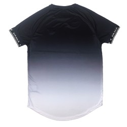 SikSilk S/S Raglan Curved Hem Tech Tee - Black/White