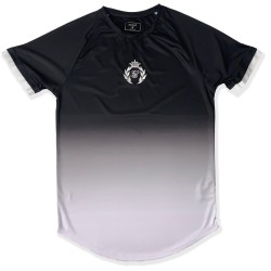 SikSilk Prestige Fade Inset Tech Tee - Black/White