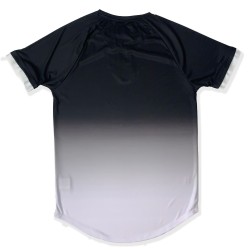 SikSilk Prestige Fade Inset Tech Tee - Black/White